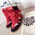 Isabel Marant white and red suede sneakers